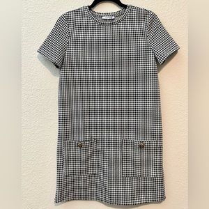 Zara 🖤 Black and White Houndstooth Mini Dress 🖤